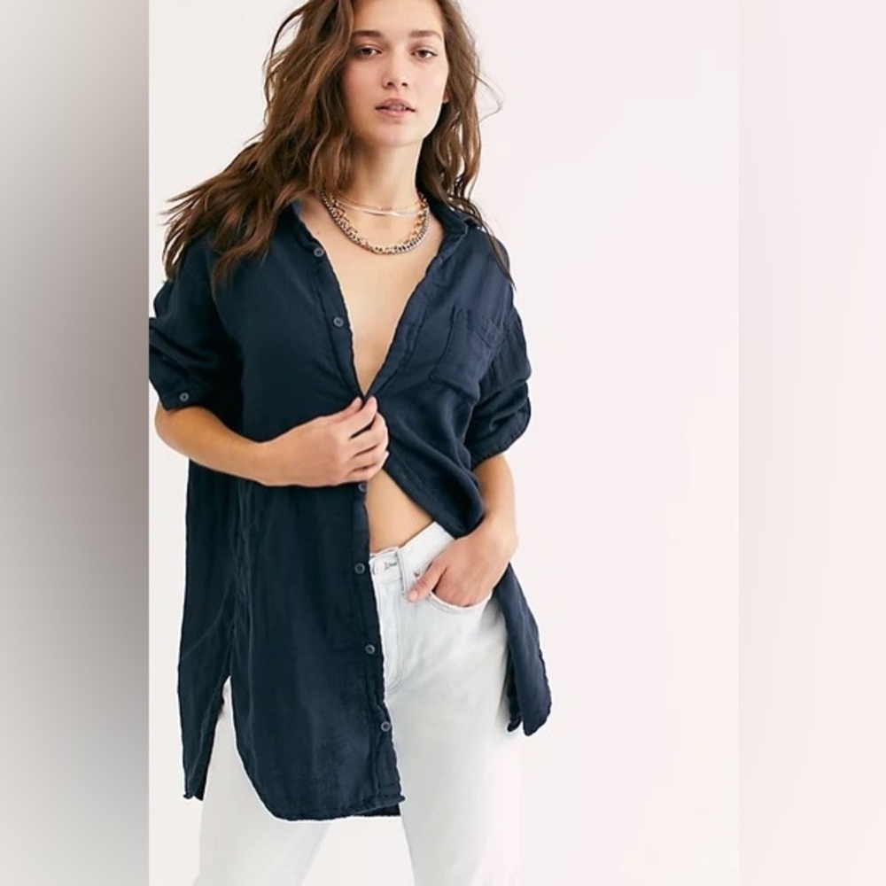 Free People x CP Shades Marella Double Cloth Buttondown Shirt